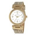 Đồng hồ AK Anne Klein Women's 109606WTGD Gold-Tone Round Dial and Iced Gold Leather Strap Watch