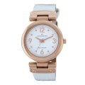 Đồng hồ AK Anne Klein Women's 109606RGWT Rosegold-Tone Round Dial and White Leather Strap Watch