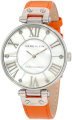 Đồng hồ AK Anne Klein Women's 10/9919MPOR Leather Silver-Tone Orange Leather Strap Watch