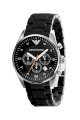 Đồng Hồ Emporio Armani Watch, Men's Chronograph Black Silicone and Stainless Steel Bracelet AR5858