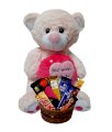 Play N Pets Pink Teddy Bear And Assorted Chocolates Combo