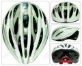 Mũ bảo hiểm xe đạp cao cấp ESSEN A80 - Trắng sọc bạc (Có đèn LED)