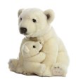 Aurora World Miyoni Polar Bear with Cub Plush, 14"