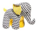 Chevron Grey Elephant Patterned Cotton Plush