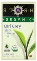 Stash Tea Organic Earl Grey Black and Green Tea, 18 Count Tea Bags in Foil (Pack of 6)