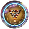Neonetics Bar and Game Room 15" Billiards Space Balls Wall Clock