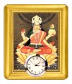 Furnish Living Black Lakshmi Ji Clock Wooden Wall Clock