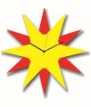 Panache Red And Yellow Star Shaped Wall Clock