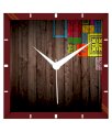 Shopkeeda Brown and Black Engineering Wood Art Wall Clock