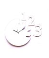 Panache White Mdf Wood Round 123 Design Wall Clock