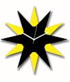 Panache Black And Yellow Star Shaped Wall Clock