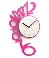 Furnish Living Pink 6 12 Clock Wooden Wall Clock