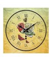 Artjini Yellow & Blue Vintage Rose Wall Clock