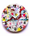 Furnish Living Glossy Multi Colour Clock I Wooden Wall Clock