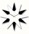 Panache Black And White Star Shaped Wall Clock