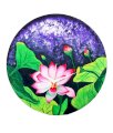 Rangrage Multicolour Round Wondorous Water Lily Wooden Clock