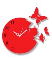 Panache Red Mdf Wood Butterfly Wall Clock