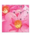 Artjini Pink & Orange Flowers Close Up Wall Clock