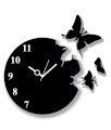 Panache Black Mdf Wood Butterfly Wall Clock