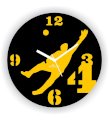 Cricket Gavaskar's Jump Wall Clock in Black and Yellow