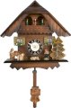 River City Clocks Quartz Cuckoo Clock - Painted Chalet with Dancers - Wesminster Chime or Cuckoo Sound - 7 Inches Tall - Model # 83-07QPT