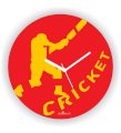 Cricket My Love Red and Yellow Wall Clock