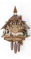 Cuckoo Clock Black Forest House With Moving Beer Drinkers And Mill Wheel