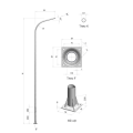 Cột thép tròn côn liền cần đơn Davilighting DVTCC9