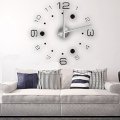 Max3 Large Size Frameless DIY 3d Wall Clock Home Decoration Art Clock Modern Black