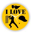 Cricket I Love Cricket Yellow Wall Clock