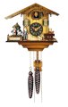 River City Clocks 12 Melody Quartz Cuckoo Clock-Heidi's Chalet with Revolving Figures
