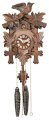  River City Clocks One Day Hand-Carved Cuckoo Clock with Five Maple Leaves & One Bird - 9 Inches Tall - Model # 11-09