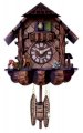River city clocks musical cuckoo clock with hand-carved case and feeding deer, 10-inch tall