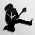 Silhouette Rock Star Playing Guitar Wall Clock SI871DE73BSWINDFUR