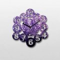 Crysto Glitter Circular Number Wall Clock Purple CR726DE28NETINDFUR