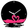 Crysto Swan In The Water Black & Pink Wall Clock CR726DE27BQYINDFUR