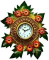 eCraftIndia Papier-Mache Floral Analog Wall Clock