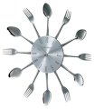 Verichron Metal Fork and Spoon 14.75 in. Wall Clock  