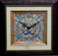 eCraftIndia Colorful Peocock Marble with LED & Wooden Frame Analog Wall Clock