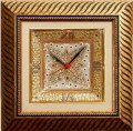 eCraftIndia Butterfly Marble with LED & Wooden Frame Analog Wall Clock