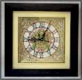 eCraftIndia Garnished Parrot Design Marble with LED and Wooden Frame Analog Wall Clock