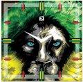 FineArts Artistic Lion Face Analog Wall Clock (Multicolor)