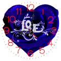 Lazy Turtle Wall Clock 85 Blue Love Rose