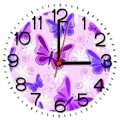 Lazy Turtle Wall Clock 353 Butterflie Design