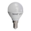 Bóng đèn LED bulb E14 LEDARE, globe opal white IKEA