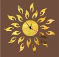 Direct Selling Mirror Sun Acrylic Wall Clocks 3d Home Decor Diy Crystal Quartz Clock Art Watch (gold)