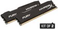 Kingston HyperX Fury Black (HX316C10FBK2/8) - DDR3 - 8GB (2x4GB) - Bus 1600Mhz - PC3 12800 kit CL10 Dimm