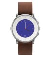 Đồng hồ thông minh Pebble Time Round Silver with Nubuck Brown Leather