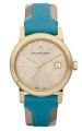 Burberry Gold Engraved Leather Ladies Watch 34mm