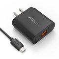 Sạc Aukey PA-U28 Turbo USB Universal Wall Charger Adapter with Qualcomm Quick Charge 2.0 Technology, black, with micro USB cable